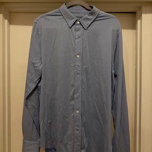 Rhone Commuter Button Down Shirt Slim Fit, Blue, Large